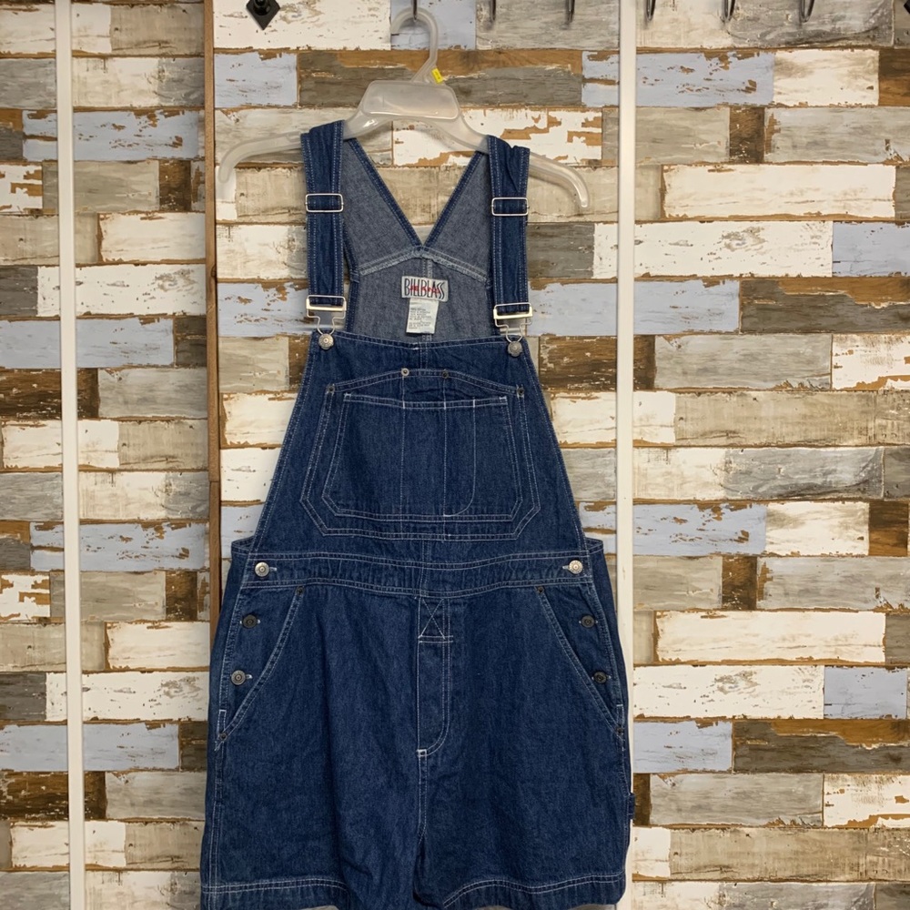 NWT Ladies L Denim Shortalls Bill Blass